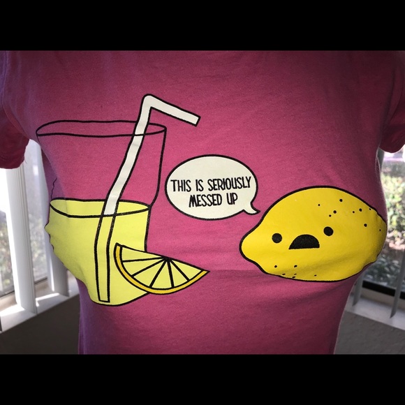 RUE 21 LEMONADE Lemon Novelty TEE SHIRT Top L - Picture 2 of 3